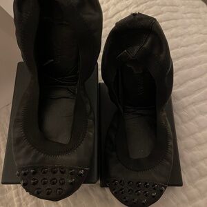 Yosi Samoa black studded ballet flats